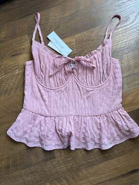 Peplum All in Favor Coquette , fairy core pink top
